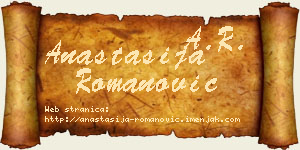Anastasija Romanović vizit kartica